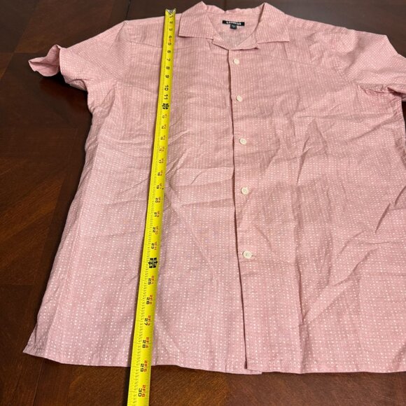 Express Mens Pink Short Sleeve Button-Up Size M - Picture 4 of 8